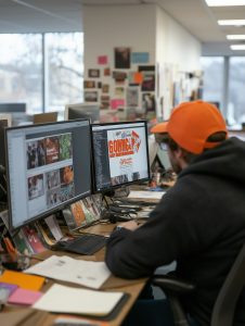 creative workspace with brand strategy and data-driven marketing