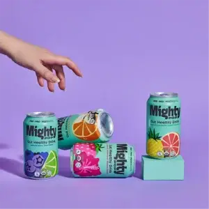 Mighty Pop pre pro and potbiotic soda - packaging and branding trends 2026 - Beverage Advertising agency